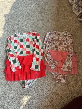 Dream Big Little Co Girls Layered Tulle Bodysuit Dress Christmas Bundle 18-24